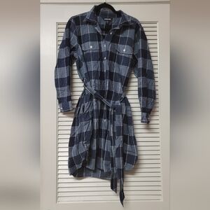 Lands' End Blue Plaid Dress